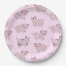 Cute Rosa Baby Piglets Mönster & Dots