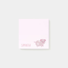 Cute Rosa Baby Piglets Mönster & Dots Post-it Block