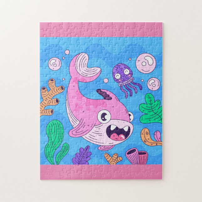 Cute Rosa Baby Shark Pussel (Vertikal)