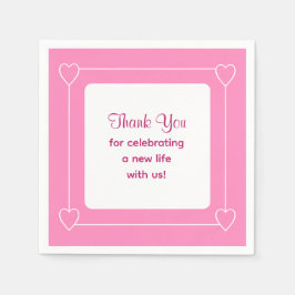 Cute Rosa Baby Shower Tack för firande Pappersservett