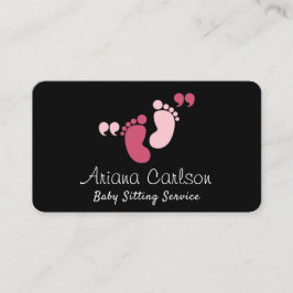 Cute Rosa Baby Sitter Daycare Nursery Visitkort