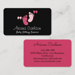 Cute Rosa Baby Sitter Daycare Nursery Visitkort