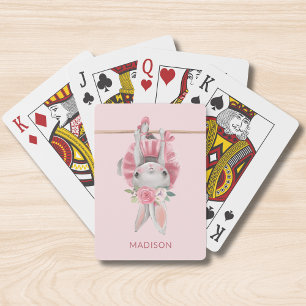 Cute Rosa Ballerina Ballet Bunny Personlig Casinokort