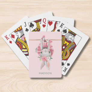 Cute Rosa Ballerina Ballet Bunny Personlig Casinokort