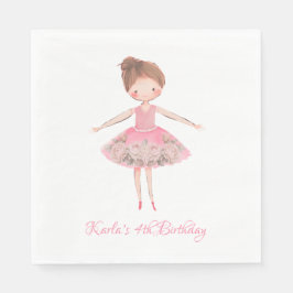 Cute Rosa Ballerina Dancer Pappersservett
