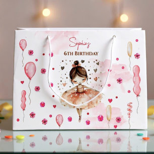 Cute rosa ballerina och ballonger