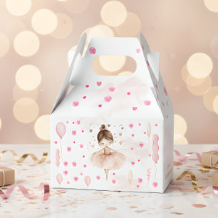 Cute rosa ballerina och ballonger presentaskar