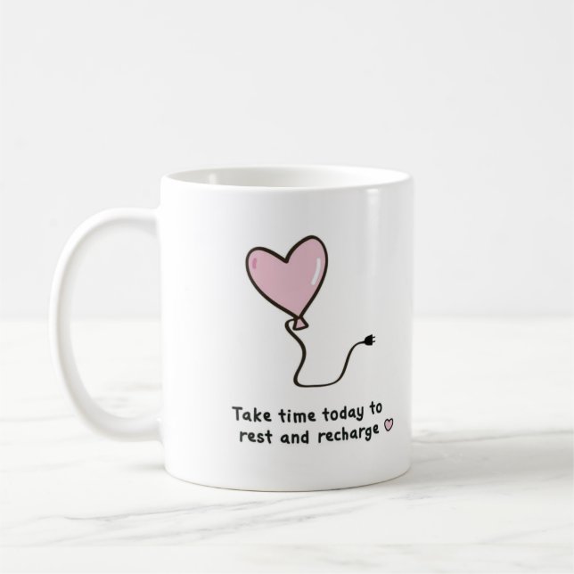 Cute rosa-ballonger, Cute Mugg, Speciell gåva Kaffemugg (Vänster)