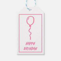 Cute Rosa Balloon Birthday Gift-Märkre