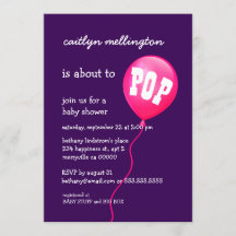 Cute Rosa Balloon Girl Baby Shower A03