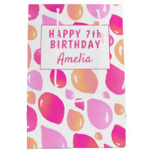 Cute Rosa Balloon Girly Mönster Girl's Birthday