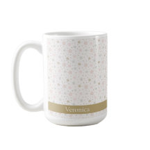 Cute Rosa & Beige Snowflake Mönster jul Namn