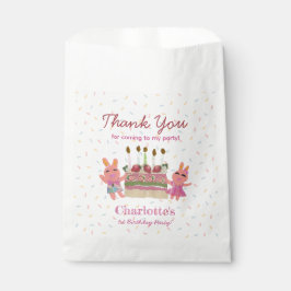 Cute Rosa Berry Sweet Bunnies Barns födelsedag Par