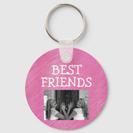 Cute Rosa Best Friends Besties BFF Lägg till bild Nyckelring