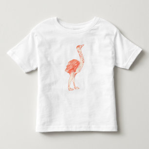 Cute Rosa Bird Artistic Baby Ostrich T Shirt