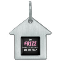 Cute Rosa Black Anpassningsbar Hund House Shaped