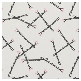 Cute Rosa Black Bobby Stift Hair Stylist Mönster Tyg