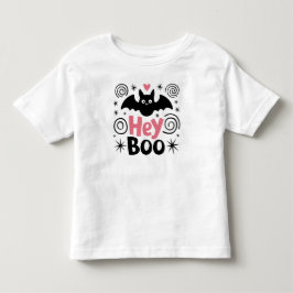 Cute Rosa & Black Boo Fladdermus Barn Halloween fe T Shirt