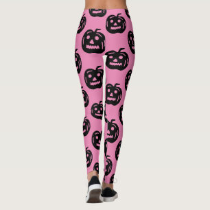 Cute Rosa Black Jack o lantern Halloween Costume Leggings