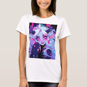 Cute Rosa, Black och White Koakuma Little Djävulen T Shirt
