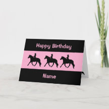 Cute Rosa Black Pony Trotting Silhouette Birthday