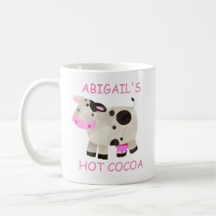 Cute Rosa Black White Cow Hett Cocoa Kaffemugg