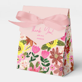 Cute Rosa Blommigt Baby Shower Party Tack för  Bab Presentaskar