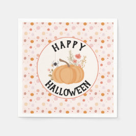 Cute Rosa Blommigt Halloween Pappersservett