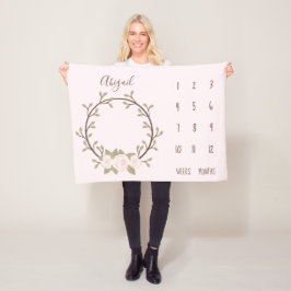 Cute Rosa Blommigt Milsten av utandningsluften Bab Fleecefilt