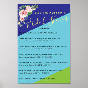 Cute Rosa Blommigt 🌸 Möhippa Itinerär  Poster