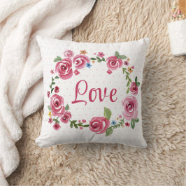 Cute Rosa Blommigt Ro Polka Dot Baby Nursery Kudde
