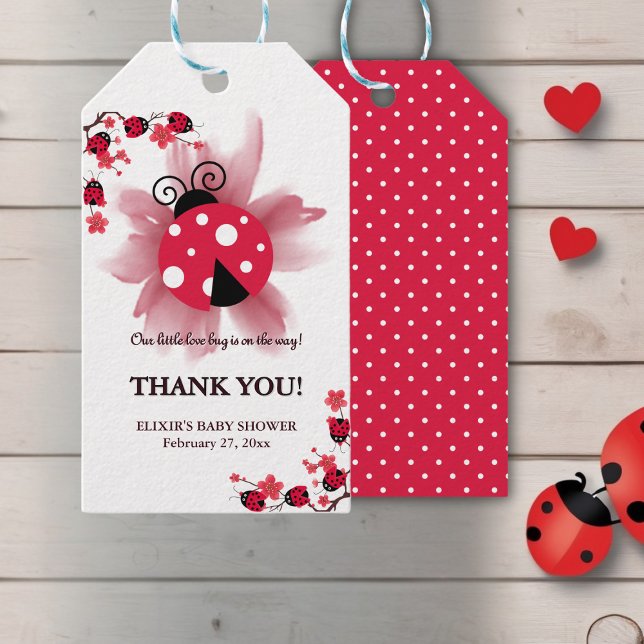 Cute Rosa Blommigt vår lilla babyskabb Kärlek Kryp Presentetikett (Skapare uppladdad)