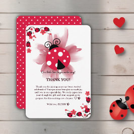 Cute Rosa Blommigt vår lilla babyskabb Kärlek Kryp Tack Kort