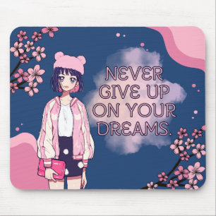 Cute Rosa Blue Kawaii Anime Cherry Blommar Girly Musmatta