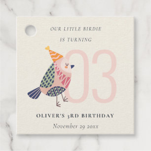 Cute Rosa Boho Birdie oavsett ålder Gåvor Etiketter