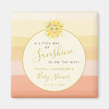 Cute Rosa Boho Rainbow Ray of Sunshine Baby Shower