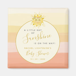Cute Rosa Boho Rainbow Ray of Sunshine Baby Shower Magnet