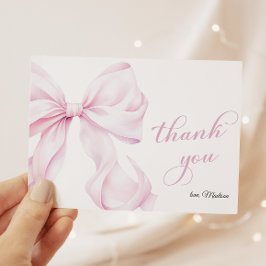 Cute Rosa Bow Baby Shower Tack Kort