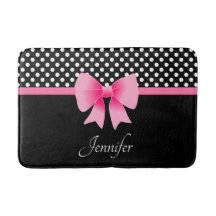 Cute Rosa Bow Black and White Polka dots