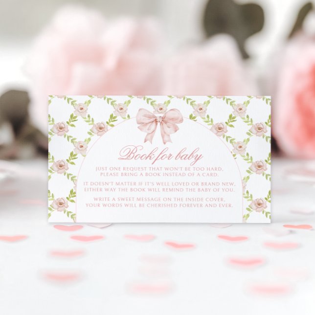 Cute Rosa Bow Blommigt Bok för babyskor Tilläggskort (Skapare uppladdad)