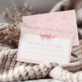 Cute  Rosa Bow Flicka Shower Bok för Baby Inbjudningar