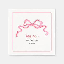 Cute Rosa bow Girl Baby dusch Pappersservett