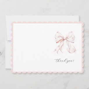 Cute Rosa Bow Girl - tackkort Inbjudningar