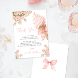 Cute Rosa Bow Ice Cream, sommarduschen Flicka Tack Kort