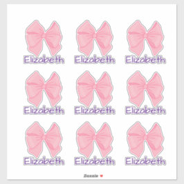 Cute Rosa Bow Lila Girl Girl Girl Girl's Namn Klistermärken
