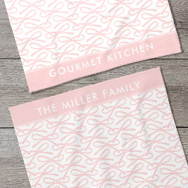 Cute Rosa Bow Personlig Namn Kitchen Towes Kökshandduk