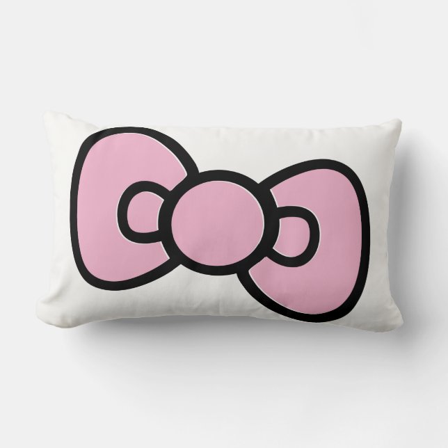 Cute Rosa Bow Whimsical Lumbarkudde (Framsida)