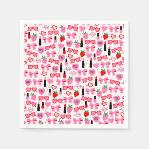 Cute Rosa Bows Pappra Napkins Pappersservett