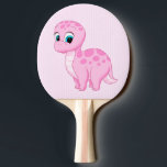 Cute Rosa Brontosaurus Dinosaur Pingisracket<br><div class="desc">Adress rosa baby dinosaur för små flickor</div>