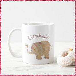 Cute Rosa Brown och Bronze Baby Elephant Kaffemugg
